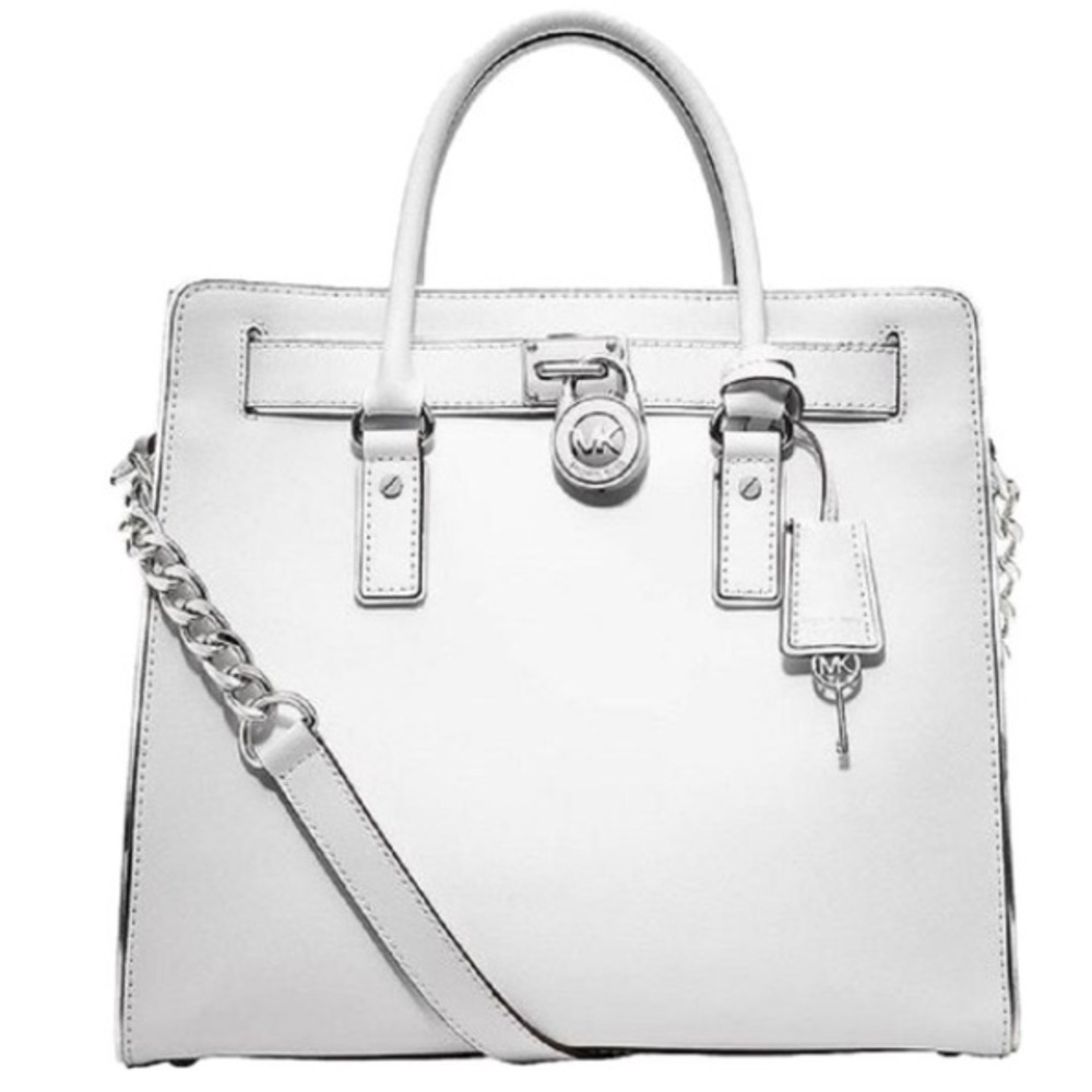 Michael Kors Specchio Large Satchel Optic White